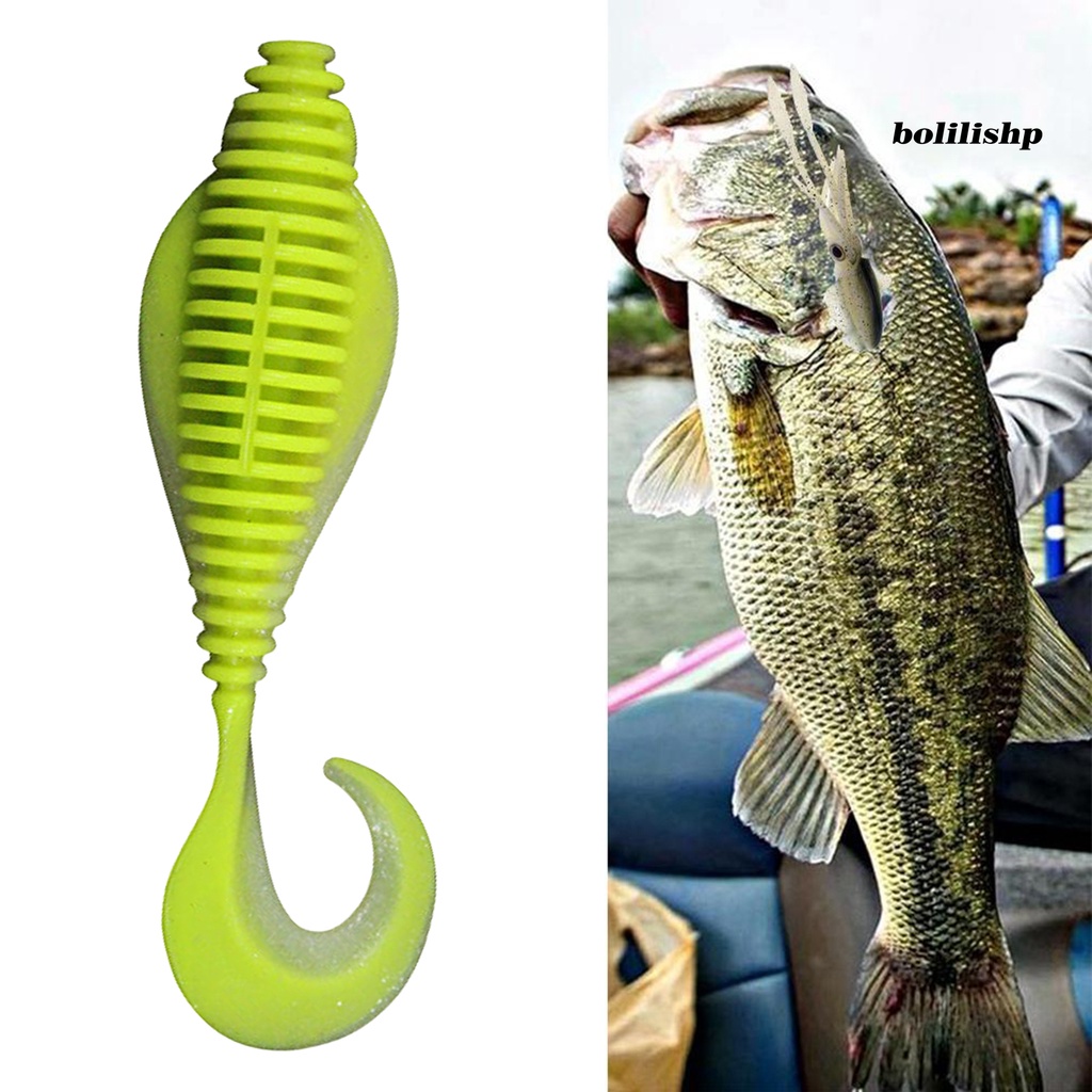 Bo-6pcs 8cm/10.5cm Desain Simulasi Umpan Pancing Fleksibel Tahan Aus Warna Cerah Reusable Fish Attraction Universal Curled Tail Artificial Soft Worm Bait Perlengkapan Memancing