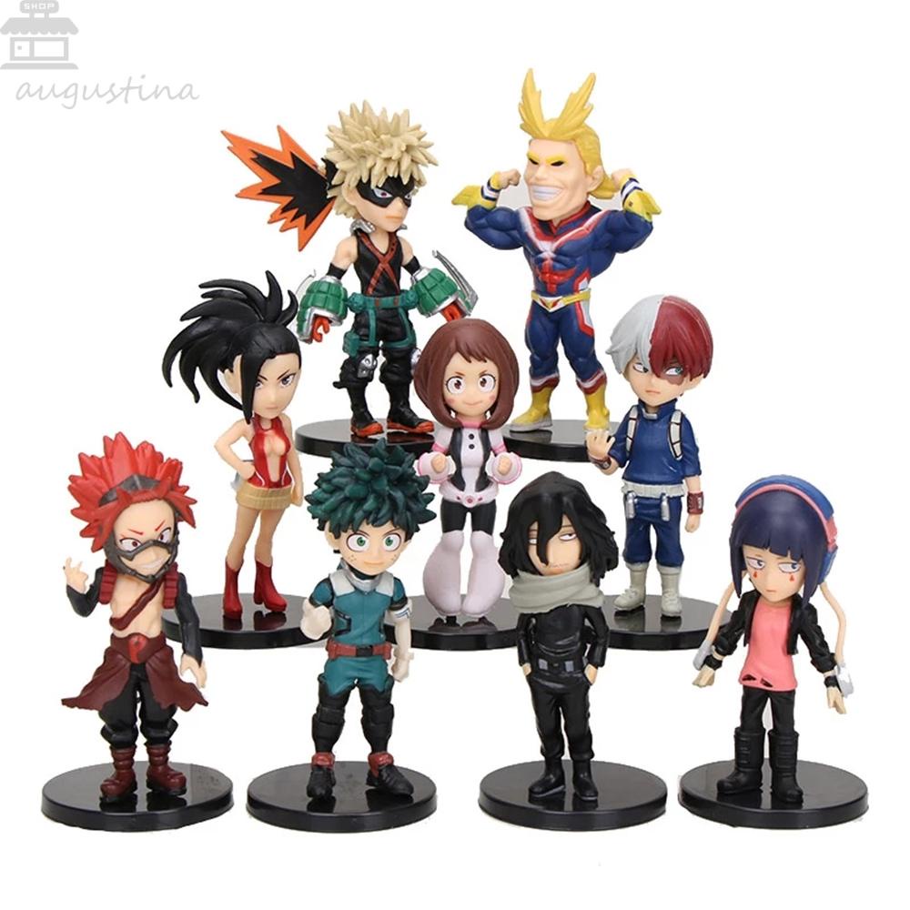 Figure Mainan Agustina Bahan PVC 9Pcs/Set Action Figure Gambar Age of Heroes Midoriya Izuku Model Anime