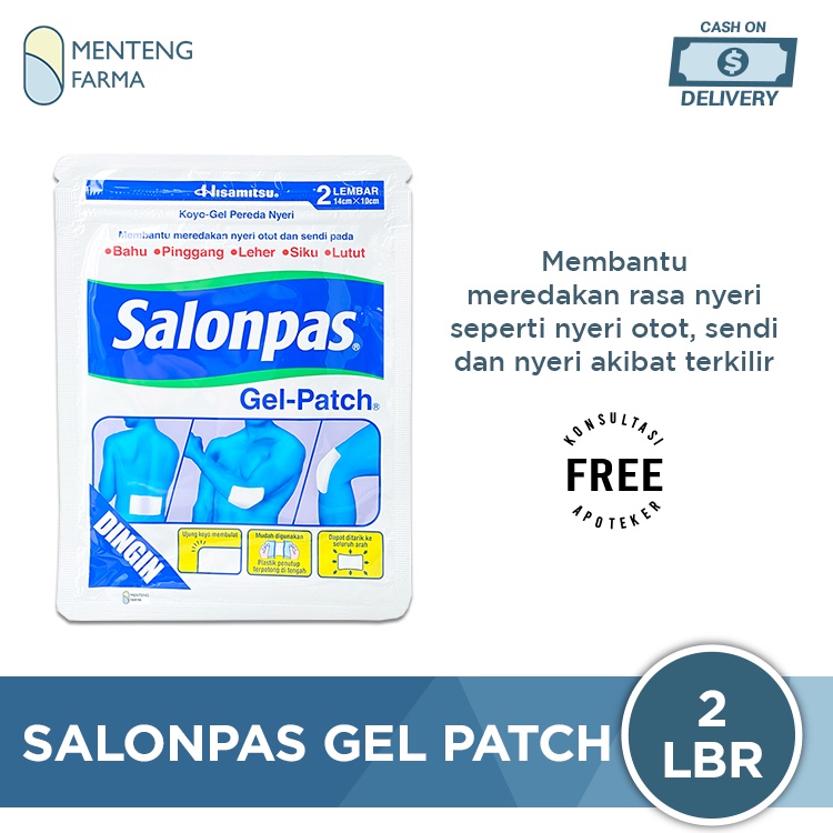 Salonpas Gel Patch 2 lembar - Koyo Elastis Pereda Nyeri Otot dan Sendi