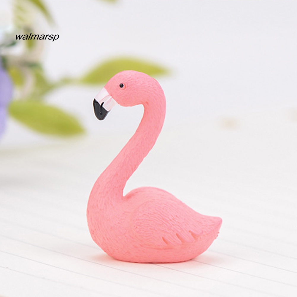 Lap Mini Flamingo Model Patung DIY Miniatur Pemandangan Taman Bonsai Ornamen Hadiah