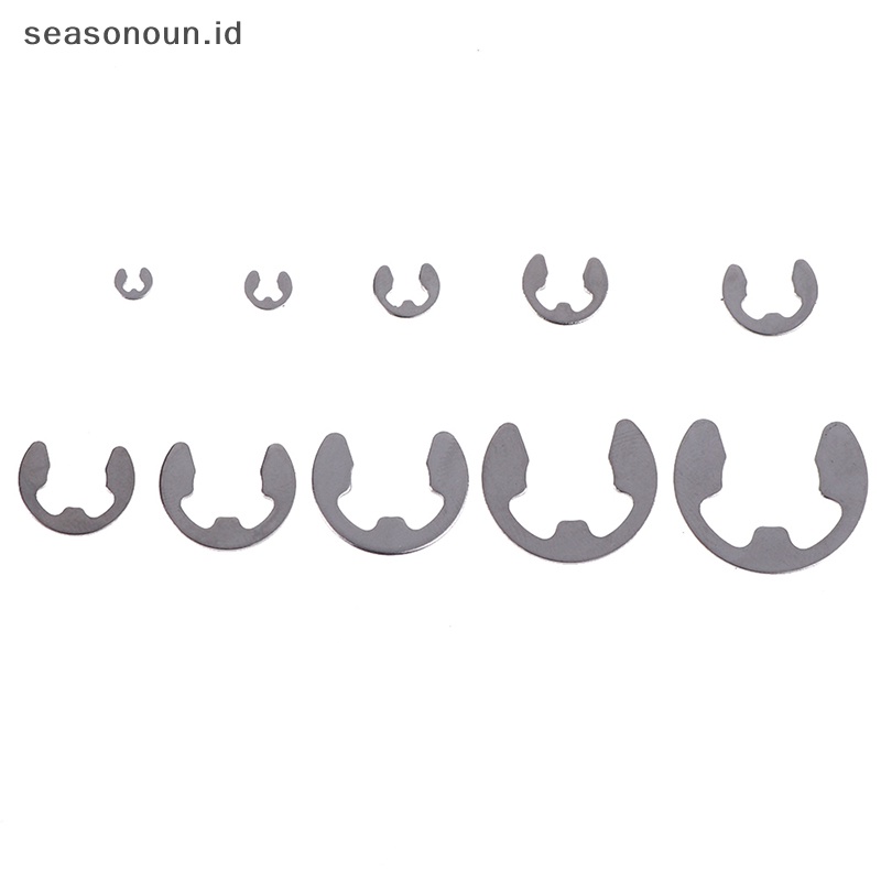Seasonoun 120Pcs/Box 304stainless Steel E-Clip Penahan Circlip Aneka Kit M1.5~M10.