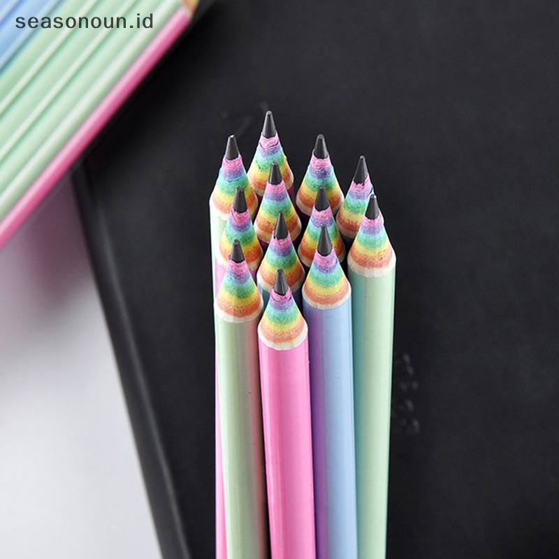 Seasonoun 12pcs/Box Rain Paper Pensil Anak Wrig and Paing HB Stroke Pen.