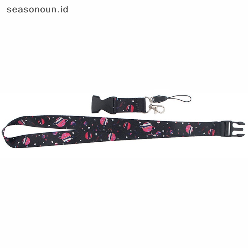 Seasonoun Universe Astronot Lanyard Gantungan Kunci Telepon Tali Gantung Webbing Strap Keyring Holder.