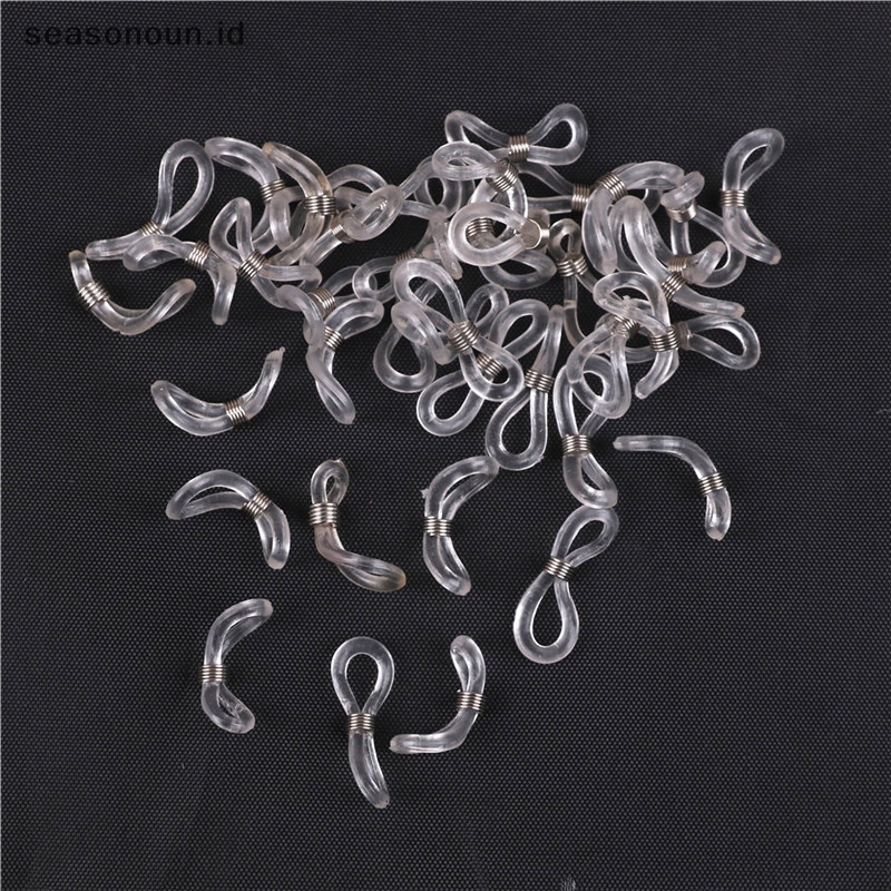 Seasonoun 40pcs Rantai Strap Holders Karet Ujung Loop Bening Kacamata Mata Perlengkapan Tontonan.