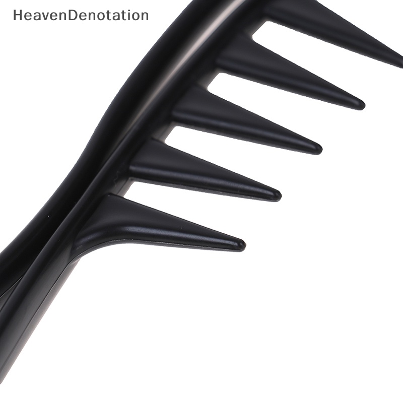 [HeavenDenotation] Hiu Jumbo Gigi Lebar Hitam Gagang Grip Sisir Rambut Pria Hairdressing Teeth Comb HDV