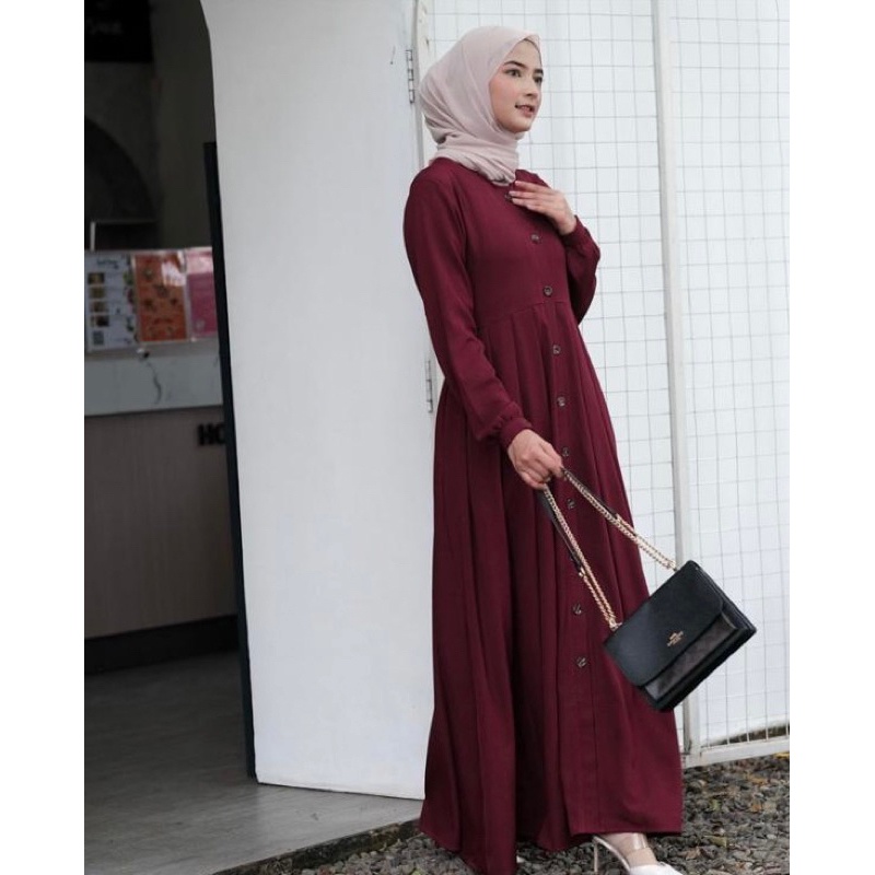 𝐏𝐆𝐌𝐓 • ANJANI DRESS CRINKLE AIRFLOW PREMIUM GAMIS KANCING FULL HIDUP / DRESS MUSLIMAH RINJANI