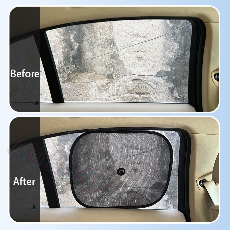 2pc Kerai Mobil Car Shading Block Peredam Panas Sun Block Car Side Window Net UV Protection