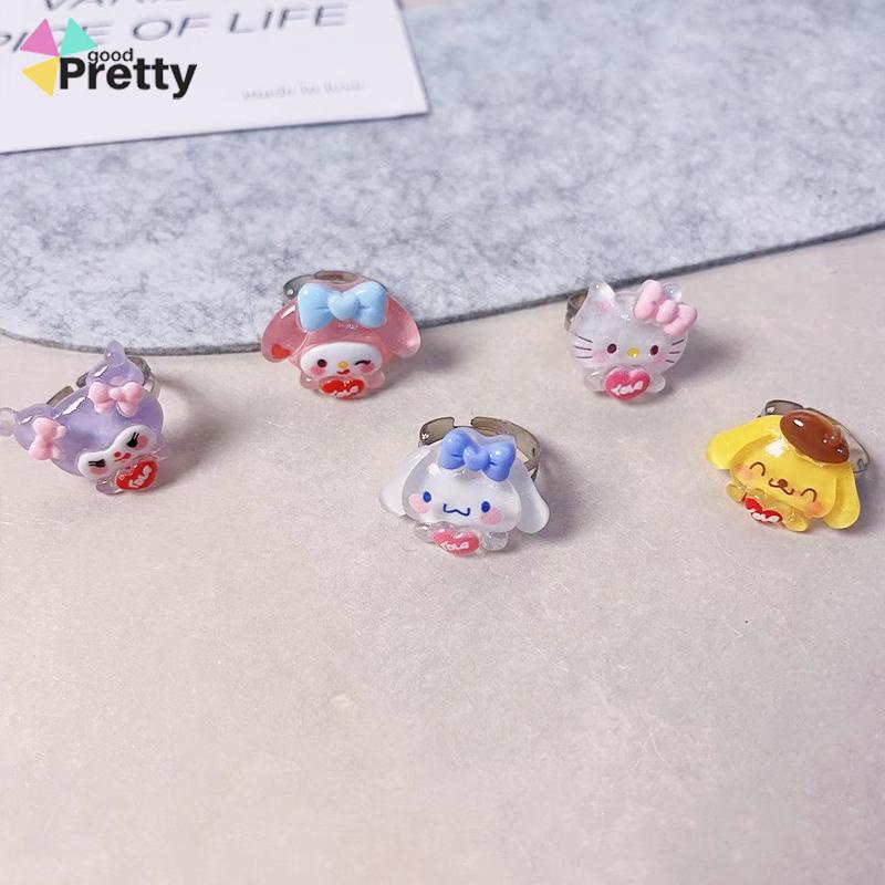 Cincin Couple Plastik Bahan Warna Lucu korea Fashion Sederhana Gaya Untuk Pria Dan Wanita - PD