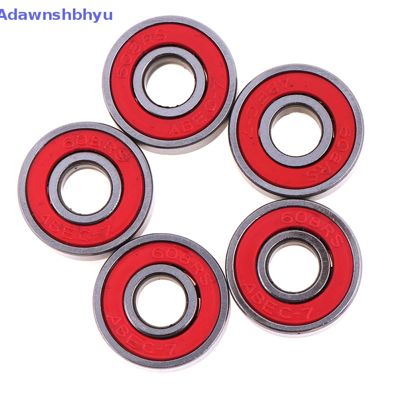 Adhyu 5Pcs Merah ABEC-7 608RS Skateboard Roller Sealed Ball Bearings 8x22x7mm ID