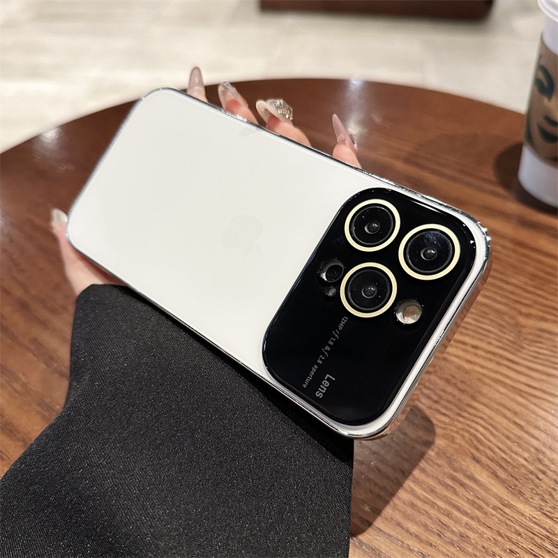 IPHONE Jendela Besar PC Frosted Built-in Lens Film Phone Case Iphone14 13 12 11 Pro Max14 Plus Sarung Case Shockproof