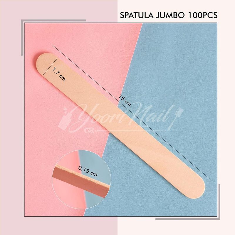 100pcs Wooden wax spatula jumbo waxing stick kayu besar stik ice cream