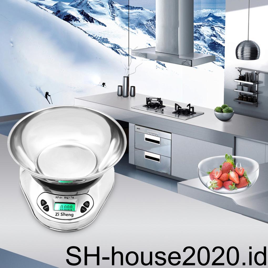 5kg/1g Timbangan Dapur Elektronik Dengan Balance Scale Makanan Digital Teh Timbangan Display LCD Alat Mangkuk