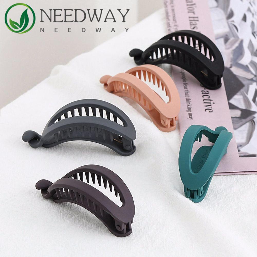 Needway   Buram Klip Pisang All-match Retro Aksesoris Fashion Berongga Bentuk Oval Ponytail Holder Aksesoris Rambut