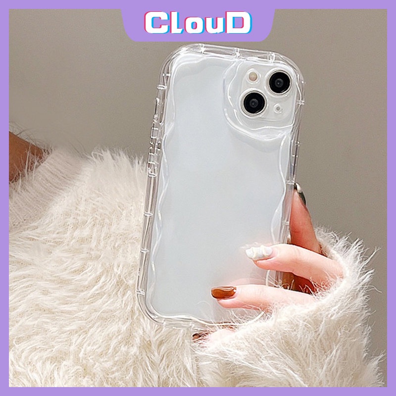 Casing Tepi Melengkung Bergelombang 3D Untuk Redmi 9A A1 9T 10C A2 9 10 10A 9C NFC Note 10s 8 9 11 11s 10Pro 10 Pro Max Plus Poco M3 Mewah Halus Simple Cat Air Glossy Shockproof Soft Cover