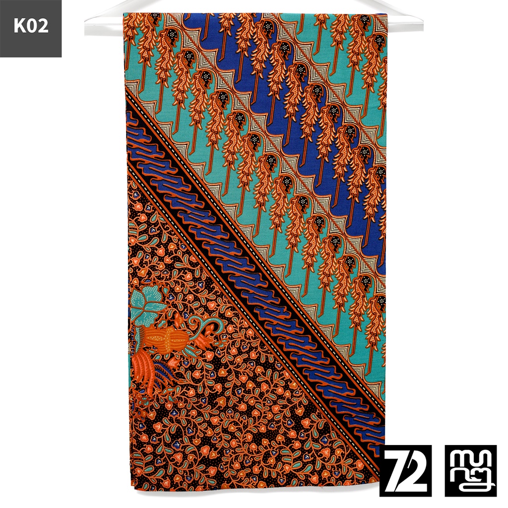 KAIN BATIK PREMIUM Katun Motif Parang Duri Warna Orange 723666 Cap 72 Jarik Jarit Samping Kebat Panjang Batik Katun Modern Premium Bahan Seragam Batik Pernikahan Kantor Keluarga Murah Kamen Jadi Batik Bali Lembaran