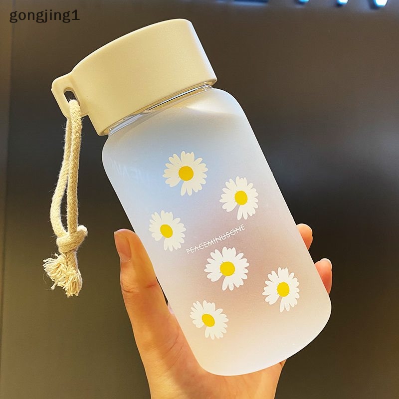 Ggg 500Ml Botol Air Plastik Transparan Daisy Kecil Water Bottle Portable Travel ID