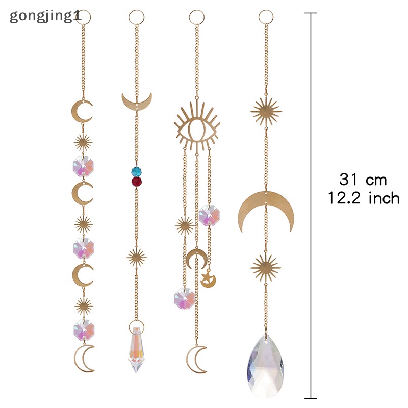 Ggg Full Moon Sun Crystal Light Catcher Diy Suncatcher Prisma Pembuat Hujan Gantung ID