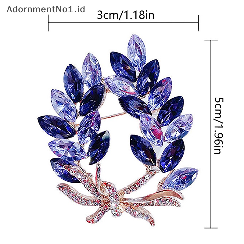 [AdornmentNo1] Wanita Bros Romantis Kristal Lavender Lapel Pin Aksesoris Pakaian Perhiasan [ID]