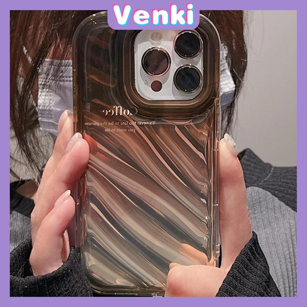 VENKI - For iPhone 11 iPhone Case Laser Reflective Transparent Phone Case TPU Soft Shockproof Airbag Case Protective Camera Brown English Compatible with iPhone 14 13 Pro max 12