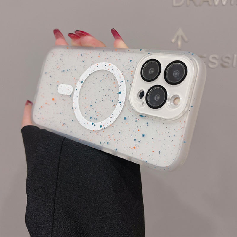 IPHONE Casing Frosted Gaya China Cocok Untuk Iphone14 13 12 11 Pro Max 14Plus Hard Case Perlindungan Lensa Magnetik