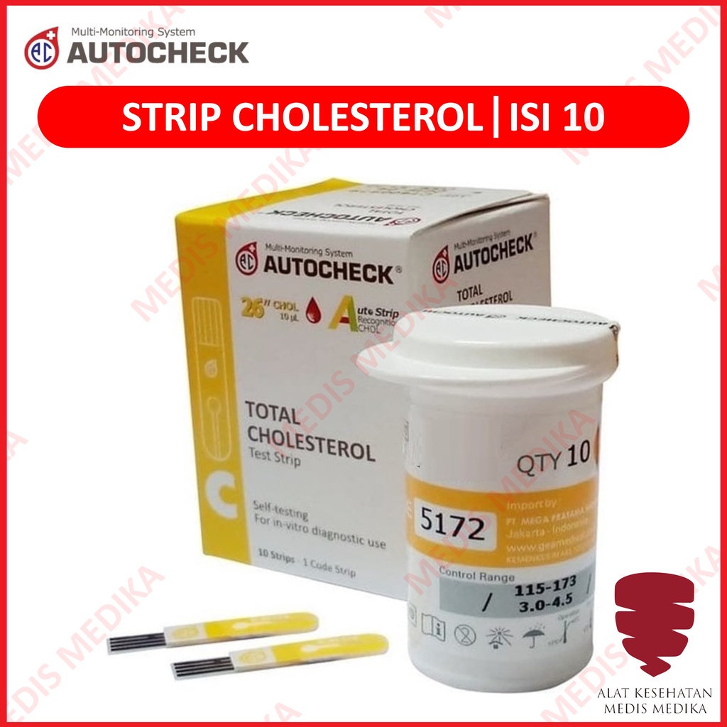 Autocheck Cholesterol Cek Test Strip Kolesterol Refill Isi 10 Strips