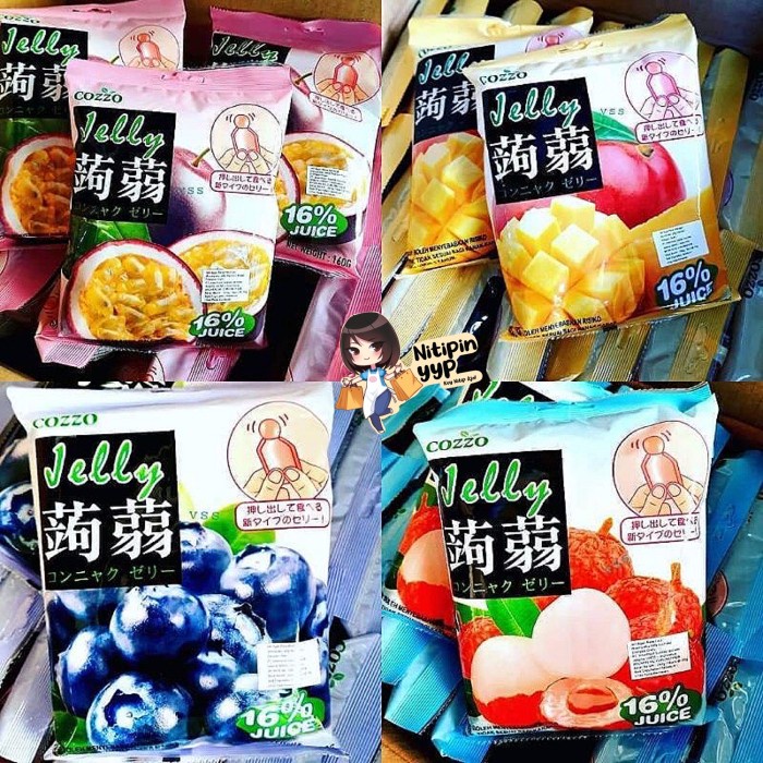 

[HALAL] Konnyaku COZZO Fruit Jelly Zero Fat - Snack Konjac Juice Jelly - RANDOM