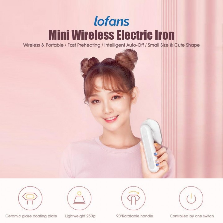 LOFANS YD-017 - Mini Iron Steamer 4800mAh - Setrika Uap Bisa Dicharge