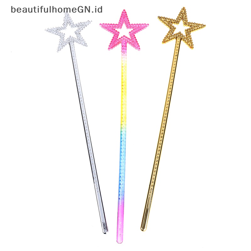 {Cantik} Fairy Stick Besar Silver Princess Tongkat Sudut Hadiah Gaun Untuk Anak Perempuan  ~