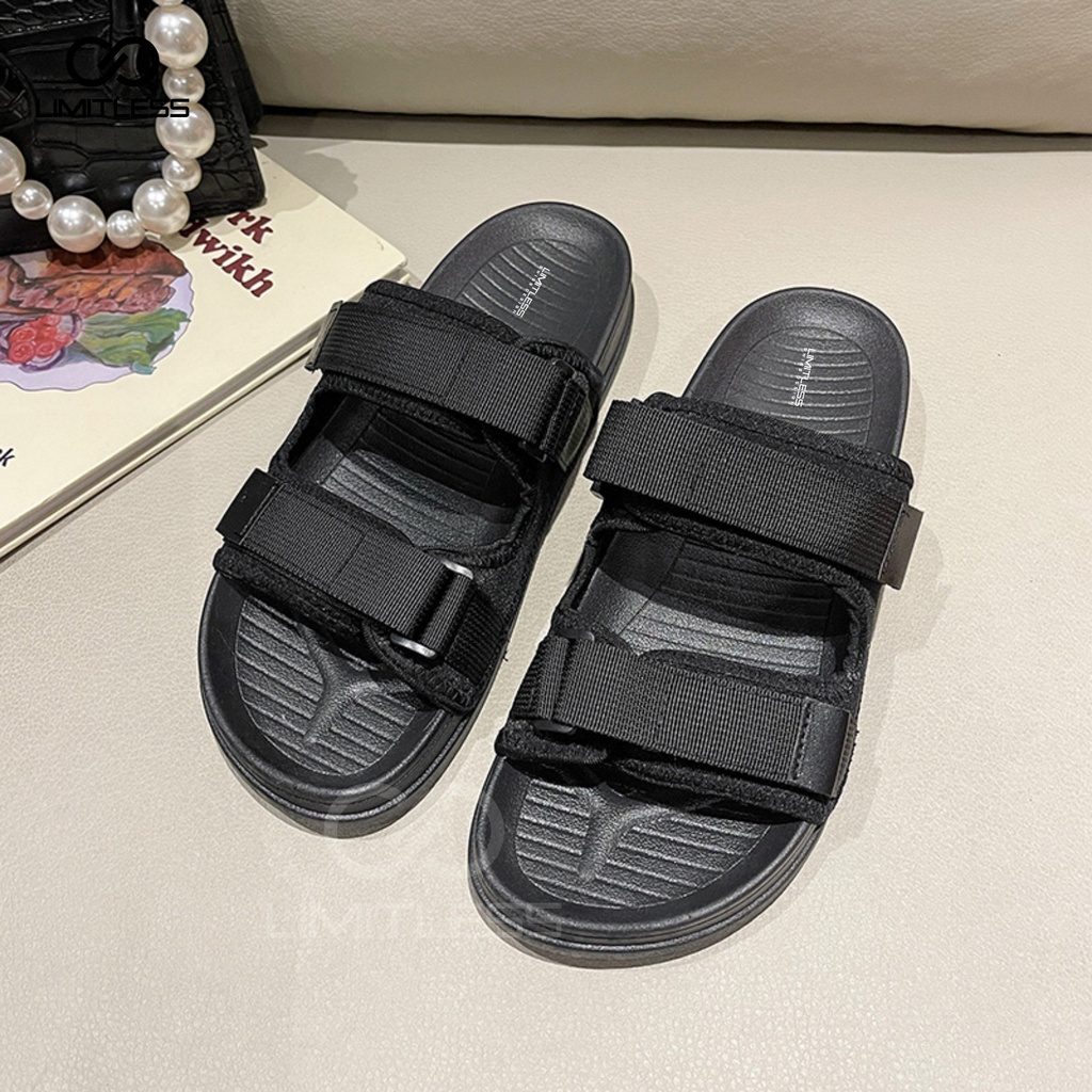 Sandal Slip On Wanita MOSE Korean Style Kekinian Sendal Cewek Selop Terbaru 2023 Fashionable Slide Ringan Anti Slip