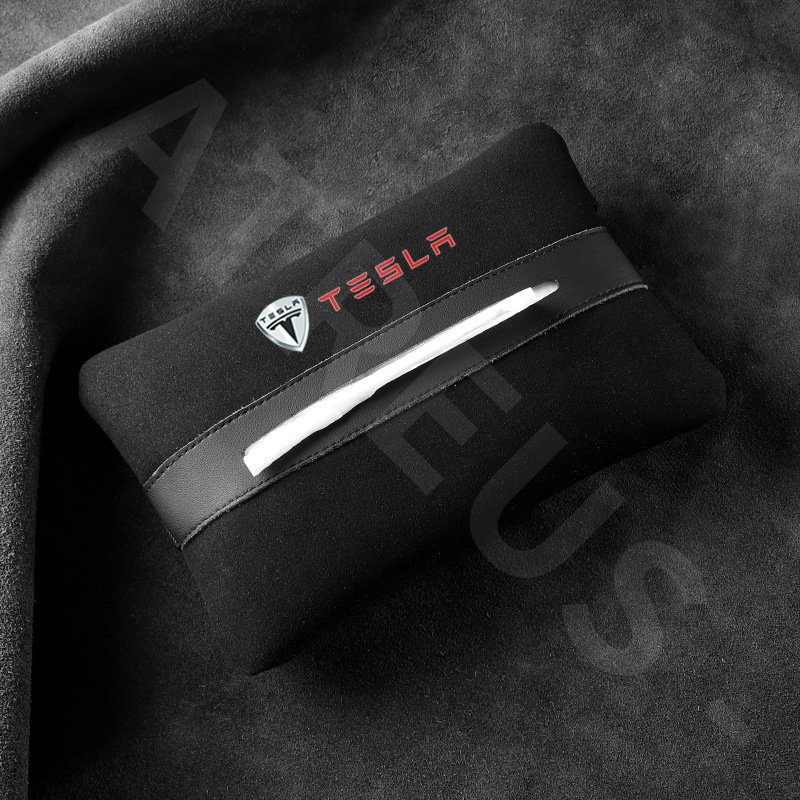 Tesla Car Tissue Storage Bag Car Seat Kotak Sandaran Tangan Kotak Handuk Kertas Untuk Tesla Model 3model Y S X