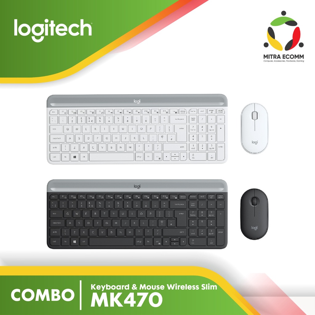Logitech MK470 Combo Slim Keyboard Mouse Wireless Slim