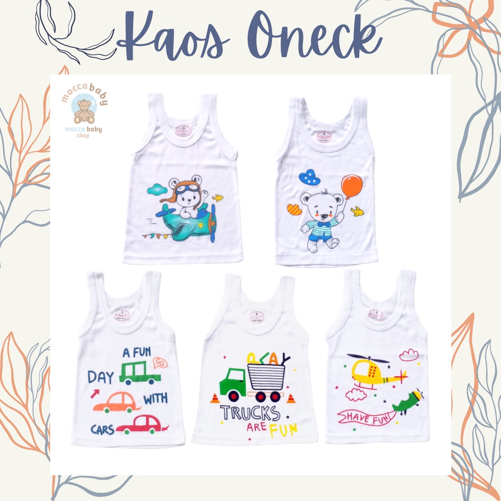 MBSS - SINGLET Harian Karakter Anak Kids SIZE 0-3 Tahun / Kaos Dalam Motif Kartun Unisex SS3