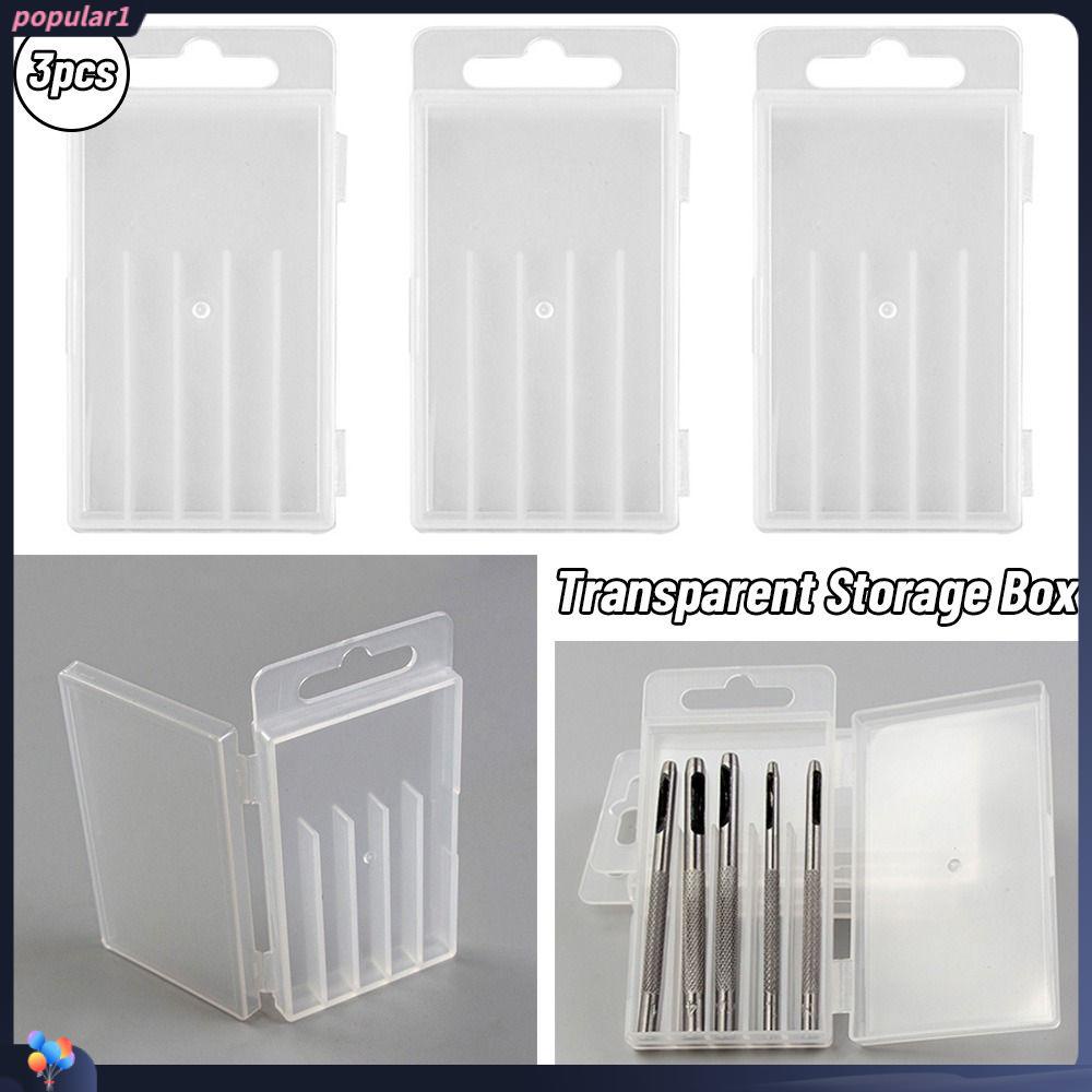 Popular 3pcs Kotak Penyimpanan Transparan Plastik Serba Serbi Organizer Square Barang Kecil Case