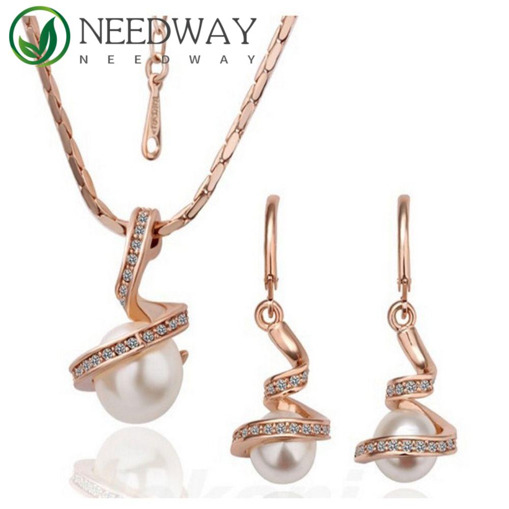 Needway  Set Perhiasan Pernikahan Elegan Silvery Vintage Mewah Indah Klasik Kristal Mengkilap Gaya Korea Perhiasan