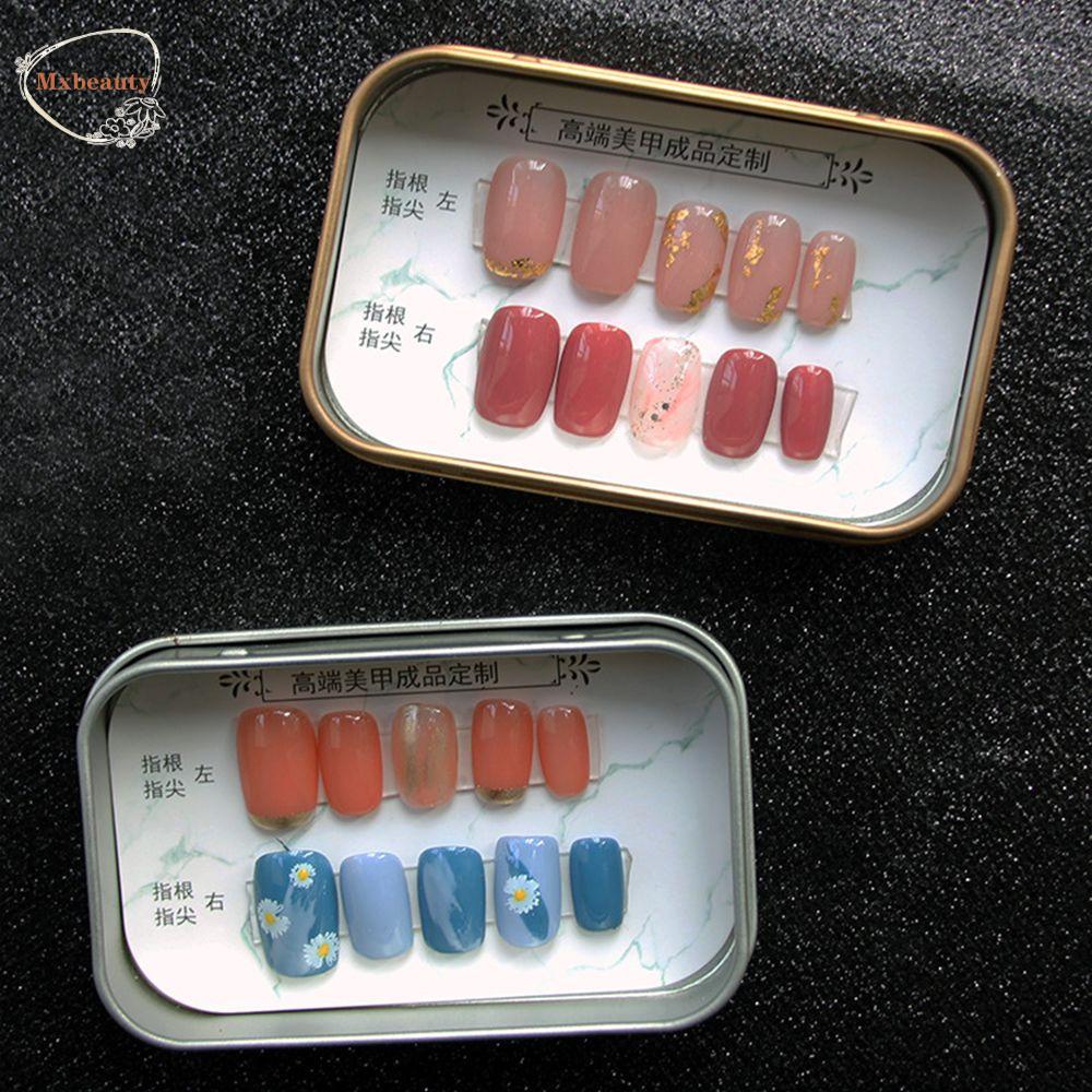 Mxbeauty Wearing Armor Packaging Box Besi Tahan Lama Salon Kuku Persegi Panjang Tahan Jatuh Kotak Kosong Nail Art Display Stand