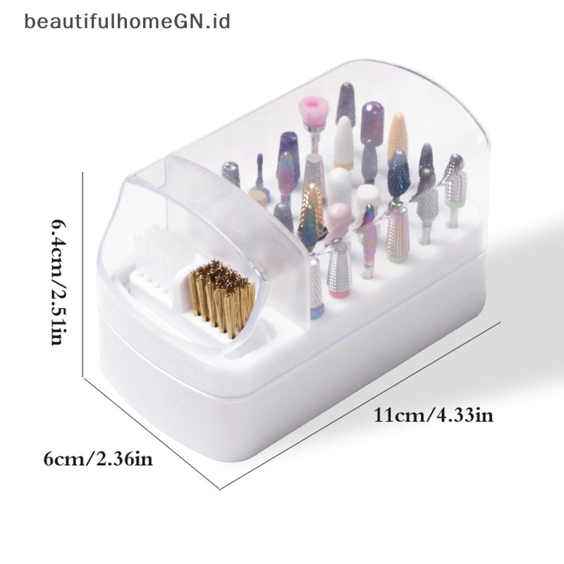 {Cantik} Tempat Mata Bor Paku 30lubang Untuk Penyimpanan Mata Bor Paku Akrilik Nail Tools a~