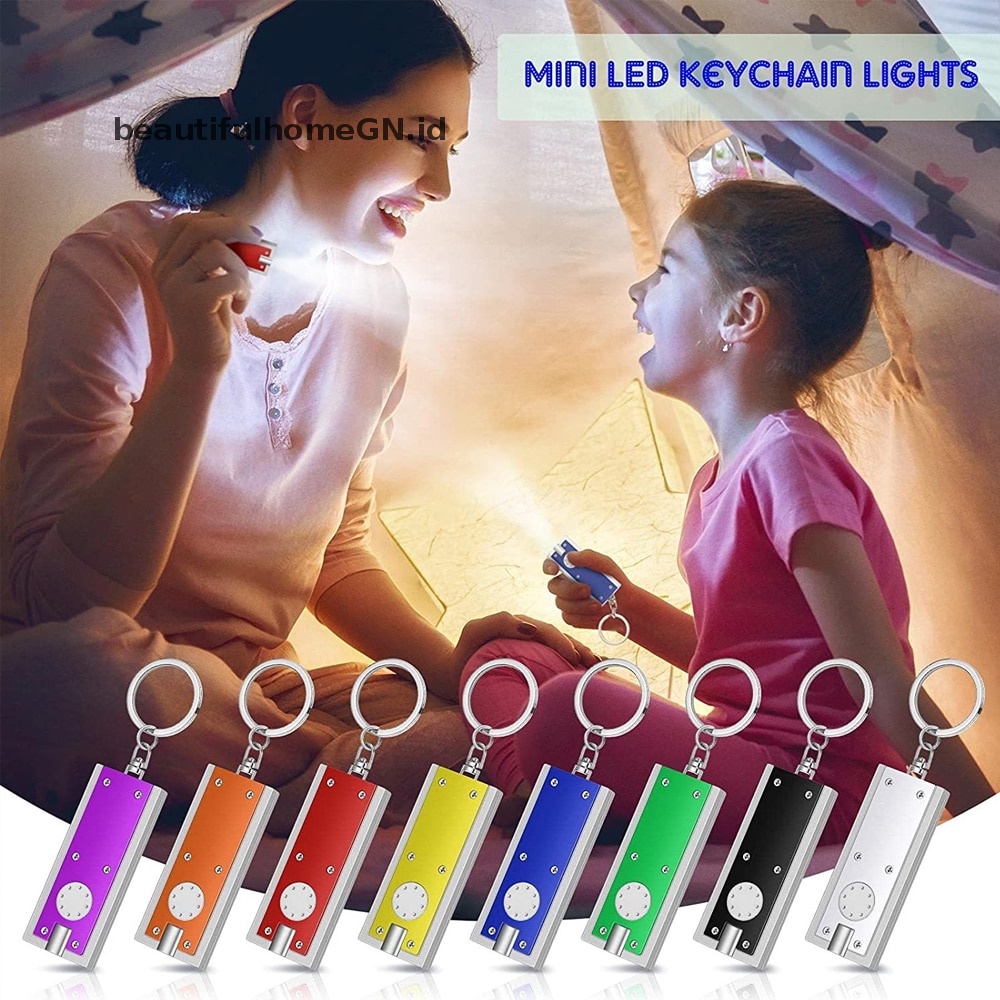 {Cantik} Senter Mini Lampu Gantungan Kunci LED Mini Berukuran Saku Keychain Flashlights Torch~