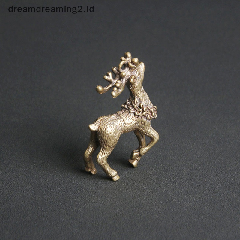 (drea) 1pc Patung Rusa Tembaga Murni Ornamen Patung Miniatur Kuningan Solid Beruntung Feng Shui Kerajinan Dekorasi Meja Hadiah/