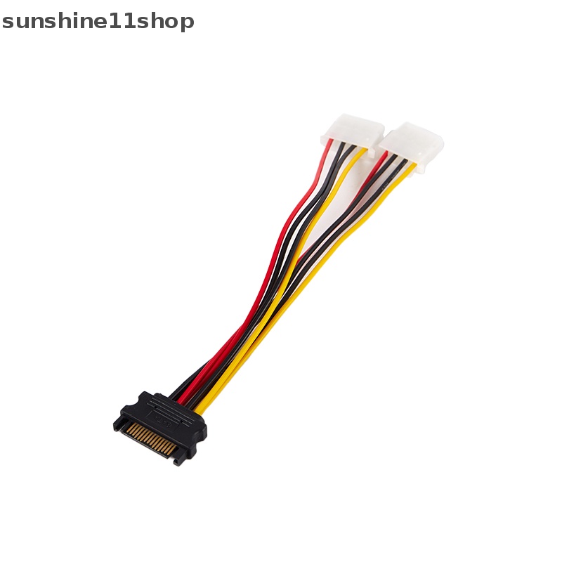 Sho 20 /30cm Kabel Ekstensi Power SATA 4pin Male To Molex IDE Dual Big 4pin Female Cable Adapter Untuk HDD Hardisk Kawat Aksesoris N