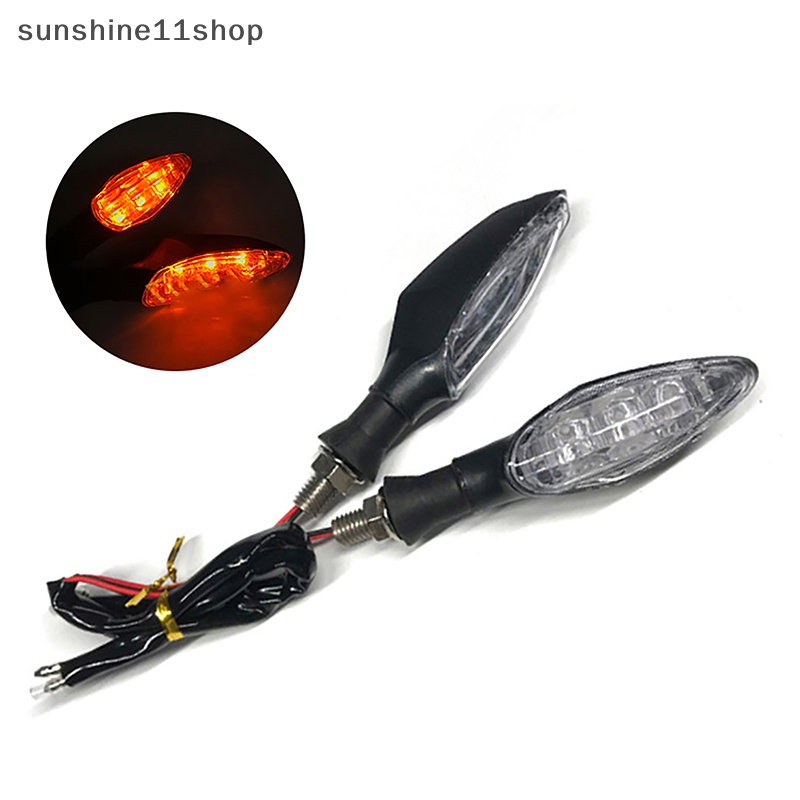 Sho Untuk Cafe Racer Honda BMW Yamaha 2PCS Universal 12V Sein Motor 3LED Lampu Kedip Belakang Indikator Tail Light N