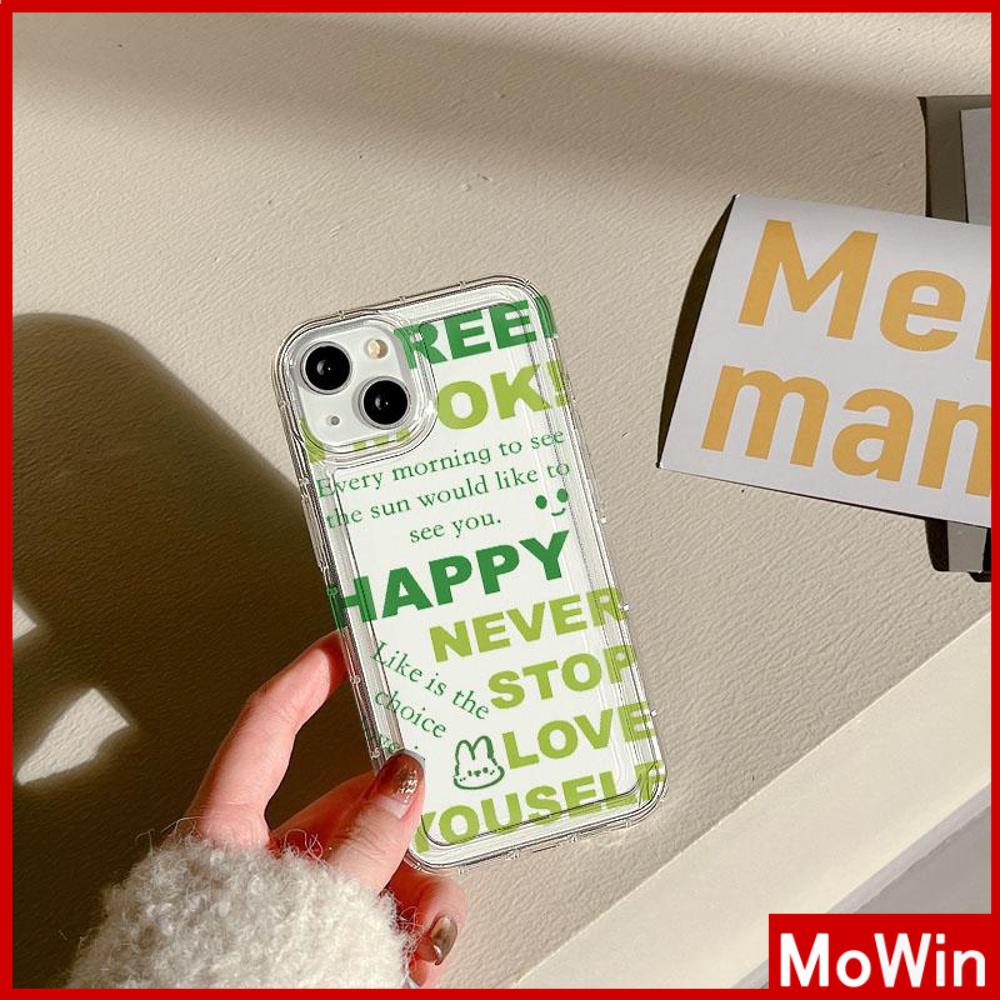 Case iPhone 14 Pro Max iPhone Case Bening Case TPU Soft Case Airbag Shockproof Lucu Sederhana Hijau Bahasa Inggris Kompatibel dengan iPhone 13 Pro Max iPhone 12 Pro Max 11 8Plus 7Plus 6Plus XR
