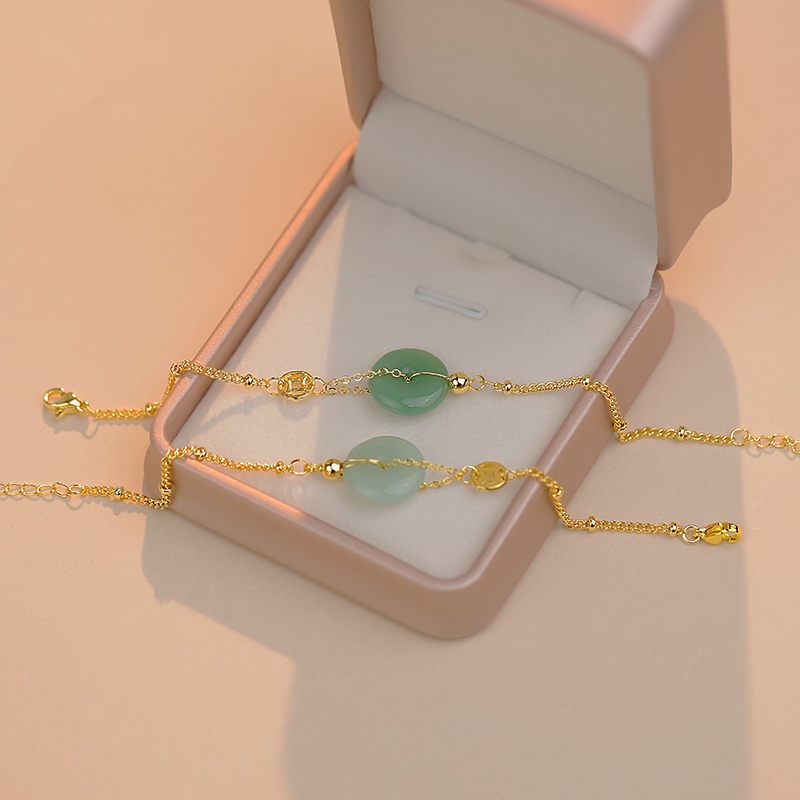 Beruntung Uang Tembaga Beruntung Keselamatan Gesper Gelang Ins Zamrud Hetian Giok Gelang Gelang Aksesoris Hadiah