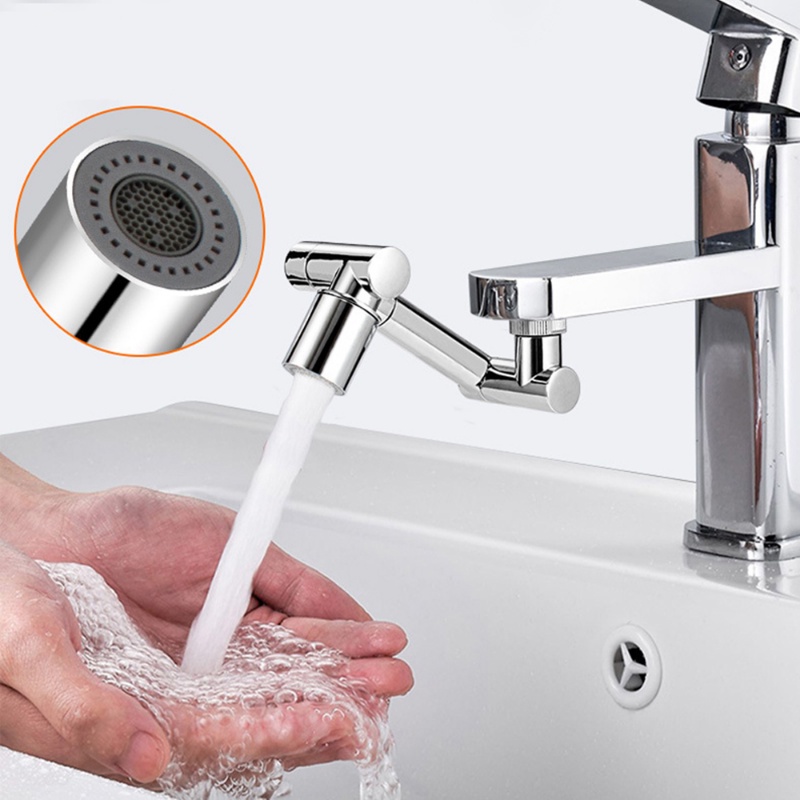 Sandal Jepit Praktis1440° Rotasi Faucet Metal Extension Nozzle Pemanjang Keran Universal Tahan Lama Yang Dapat Ditarik Untuk Kamar Mandi Dapur