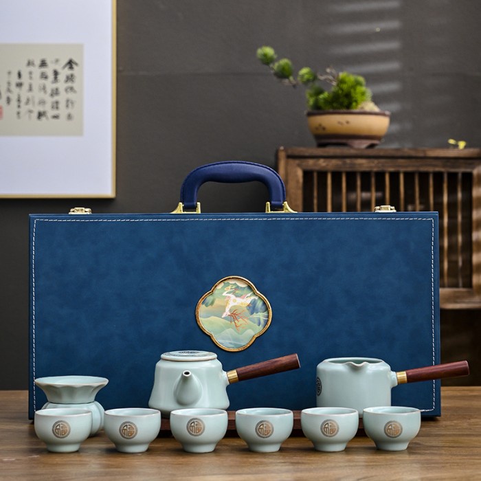 Chinese Tea Set Gift Box Beludru Premium Set Gelas Teko Teh Ceremony Gift Box Tea Set Harga Grosir Termurah