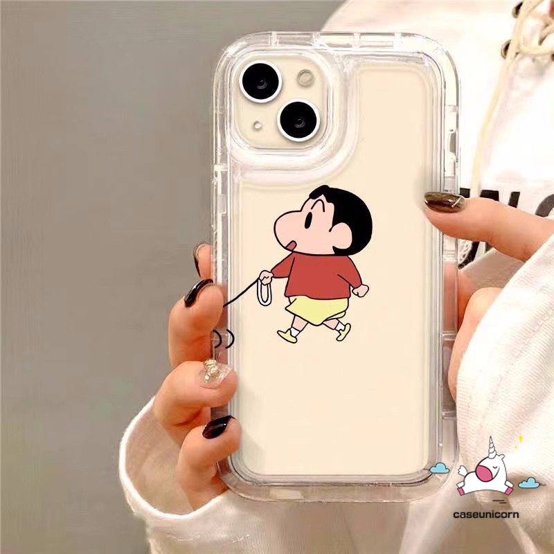 Casing Untuk Redmi A1 10 12C 9 10A 9T 9A 9C NFC Redmi Note 10s 9 8 11s 10 11 10 Pro Max POCO F4 Kartun Lucu Crayon Shin-chan Nohara Shiro Shockproof Airbag Clear Soft Couple Case