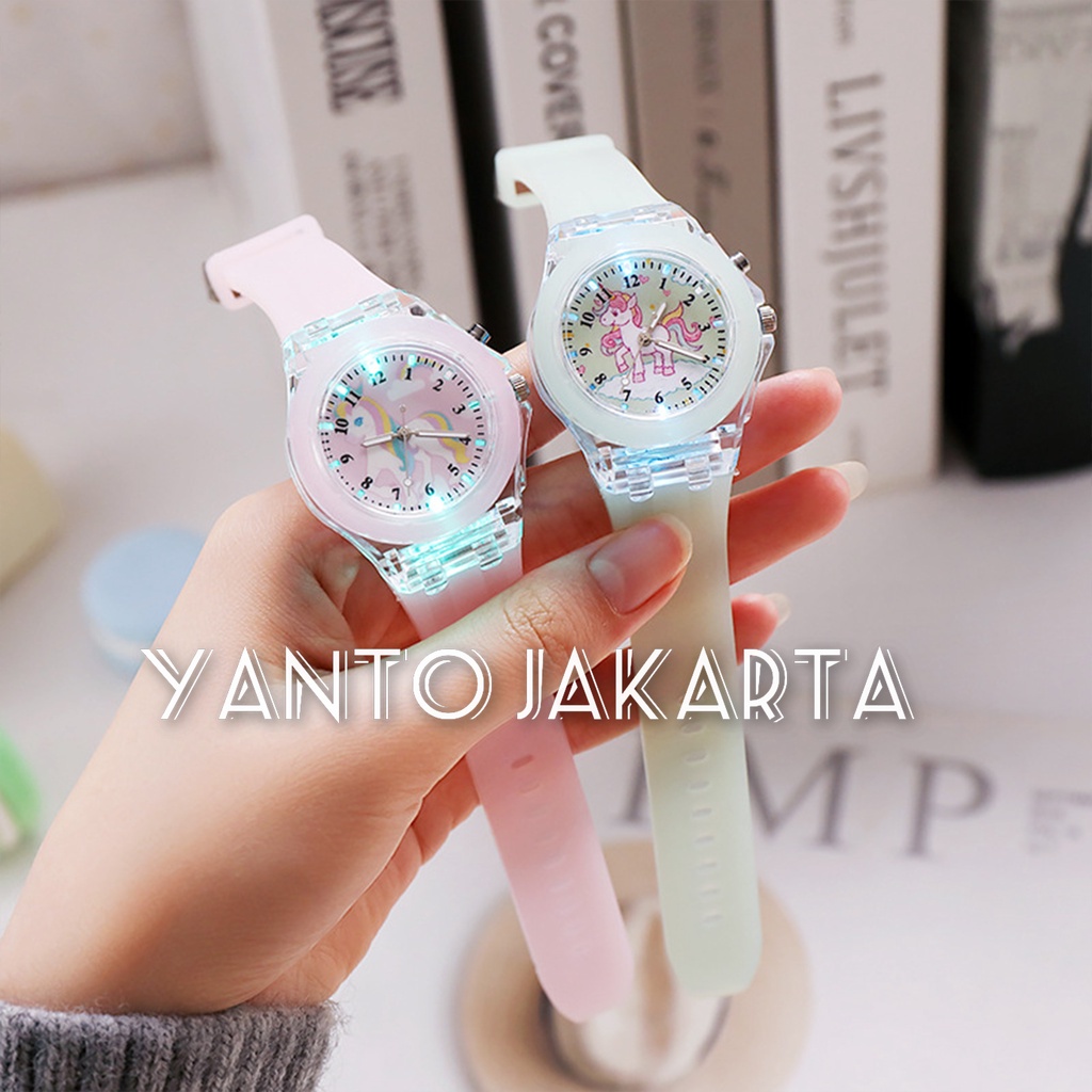 JAM TANGAN ANAK PEREMPUAN UNICORN BERCAHAYA