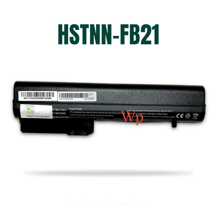 Baterai HP 2510P 2530P 2540P NC2400 NC2410 MS06 MS06XL HSTNN-FB21