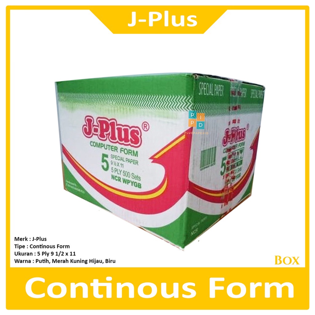 

J Plus - Continous Form 5 Ply 9 1/2 x 11 Ncr Kertas Komputer