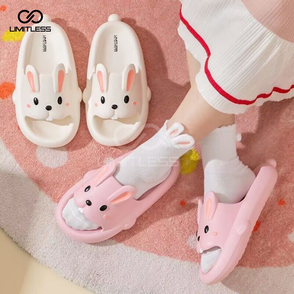 Sandal Kelinci Dewasa Selop Wanita Terbaru 2023 Sendal Kelinci Wanita Korea Casual Kekinian Sandal Slip On Cewek Rabbit