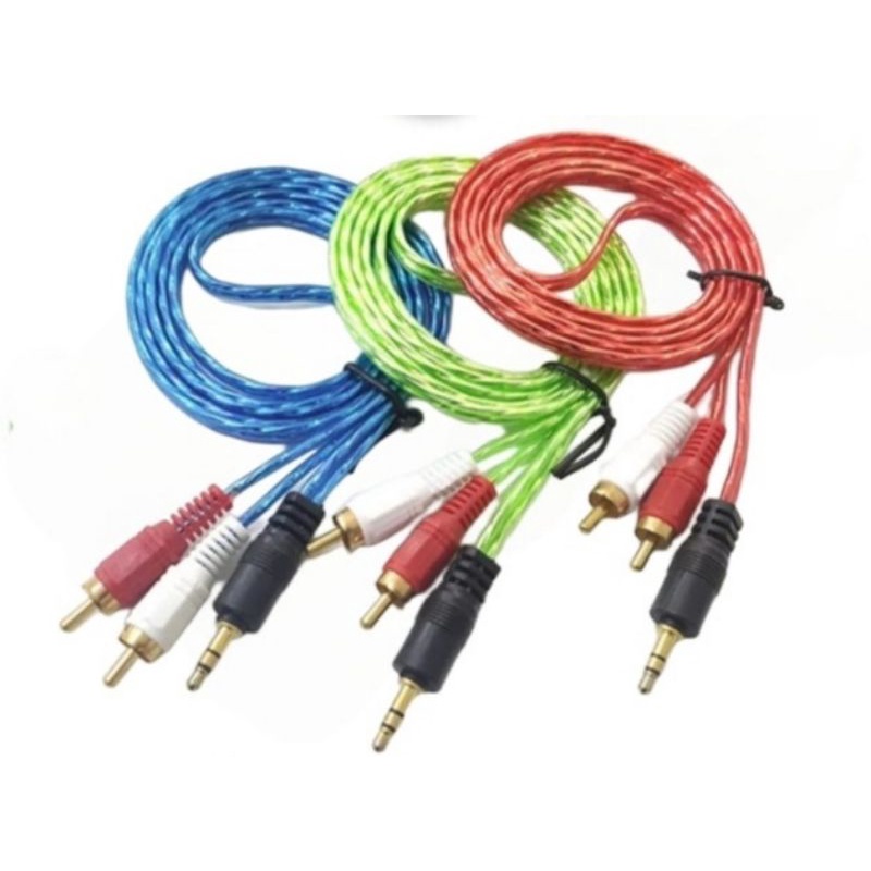 Kabel AUX AV 1x2 Jack 1.5m Audio Kabel Data AV 2in1 Original